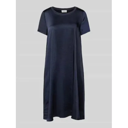 Zdjęcie Sukienka do kolan z prążkowanym, okrągłym dekoltem