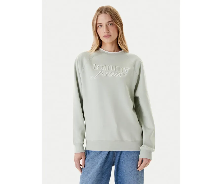 obrazek 1 Tommy Jeans Bluza Script DW0DW21196 Zielony Regular Fit