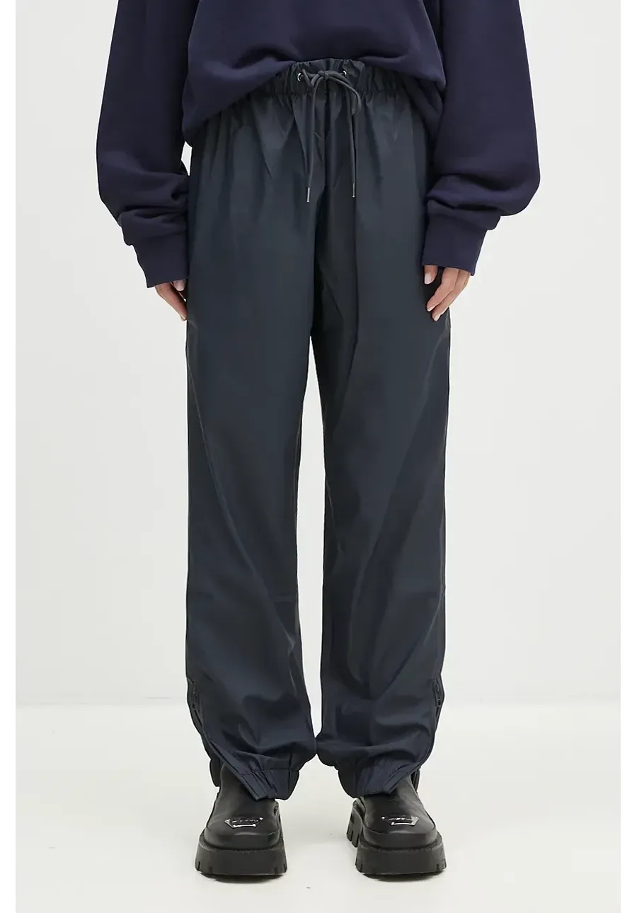 obrazek 1 Rains spodnie kolor granatowy high waist
