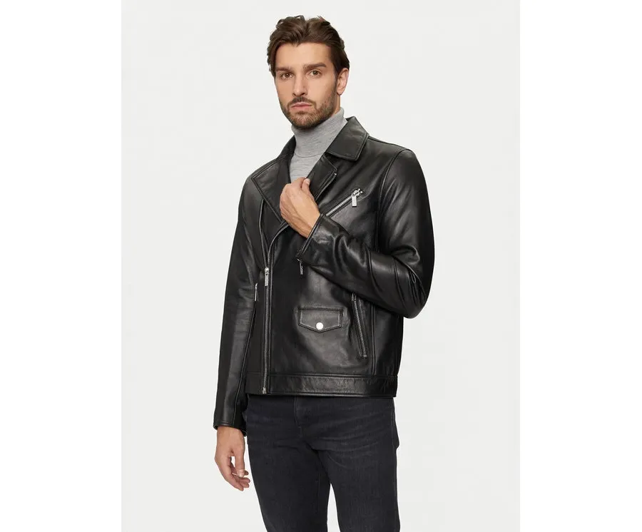 obrazek 1 KARL LAGERFELD Kurtka skórzana 555021 544421 Czarny Regular Fit