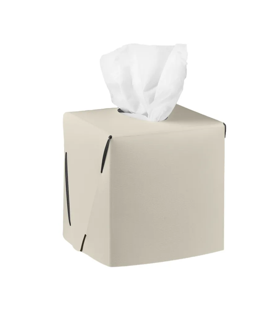 picture 1 Elegant tissue box 12x12xH12 cm in vanilla color