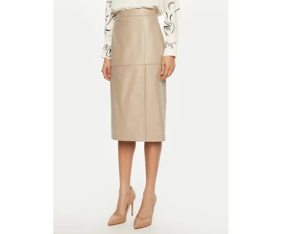 obrazek 1 Marella Spódnica skórzana Bambino 2513401011 Écru Regular Fit