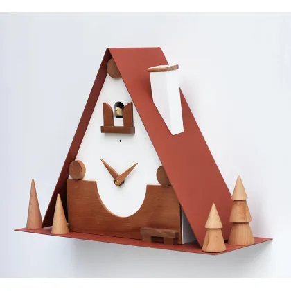 Picture Mountain hut - wall or countertop clock with a cuckoo