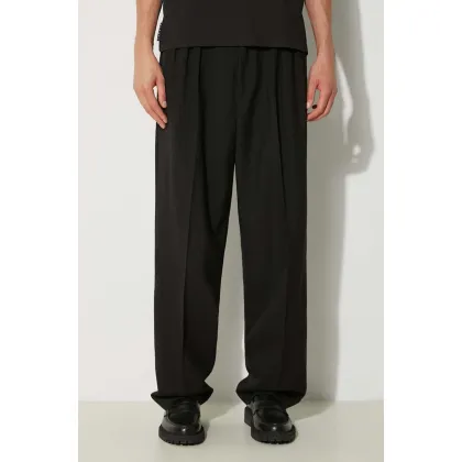 Zdjęcie Kenzo spodnie wełniane Pleated Tailored Pant kolor czarny w fasonie chinos FE65PA2149GE.99
