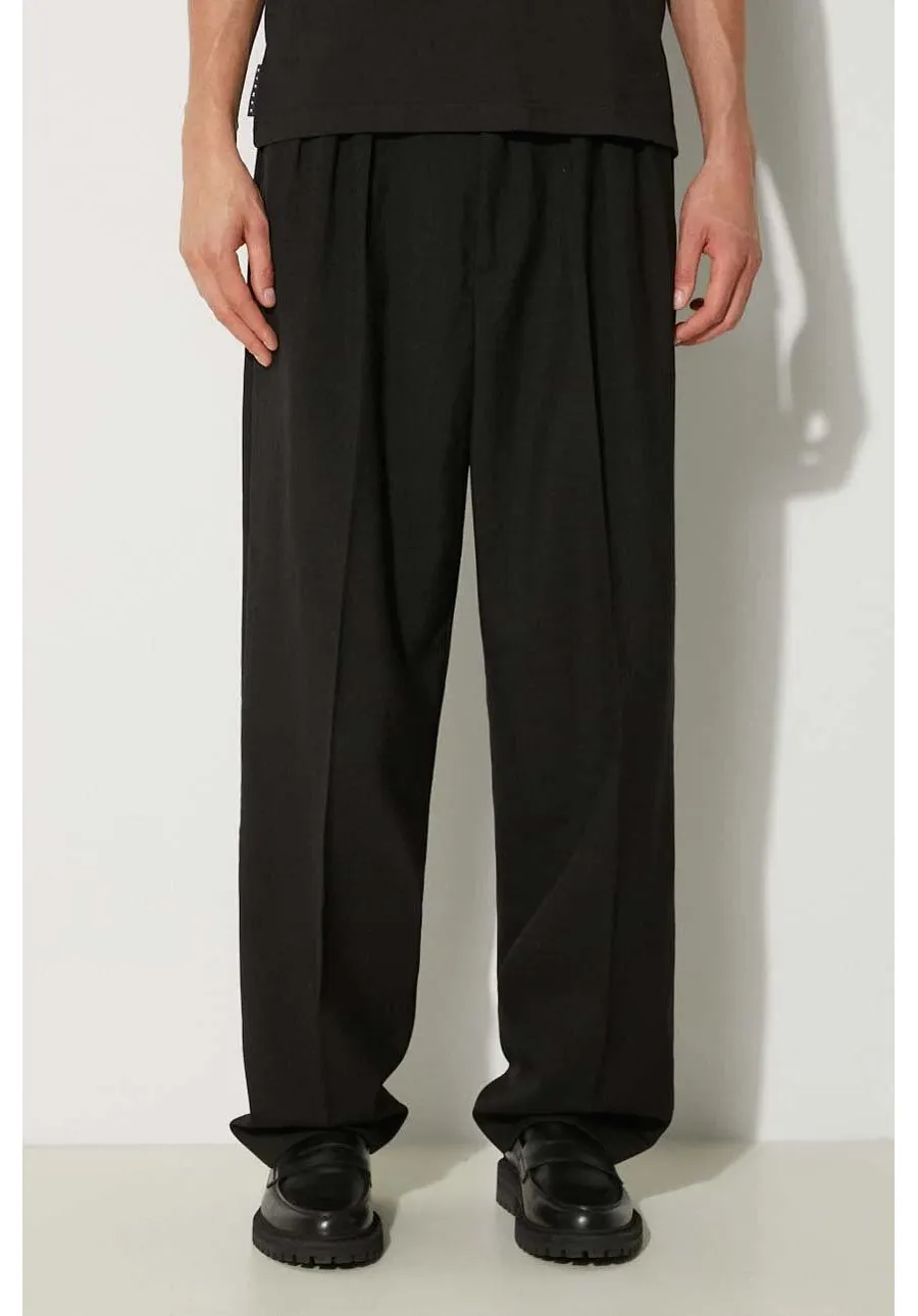 obrazek 1 Kenzo spodnie wełniane Pleated Tailored Pant kolor czarny w fasonie chinos FE65PA2149GE.99