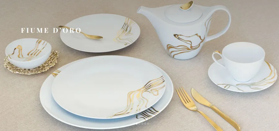 obrazek 2 Stylowa kremerka porcelanowa Fiume D'Oro do jadalni
