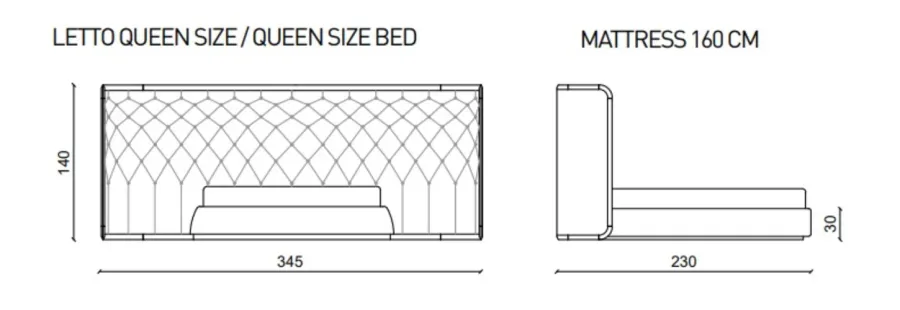 obrazek 4 Stylowe, designerskie łóżko z zagłówkiem, queen size - Ulivi Salotti