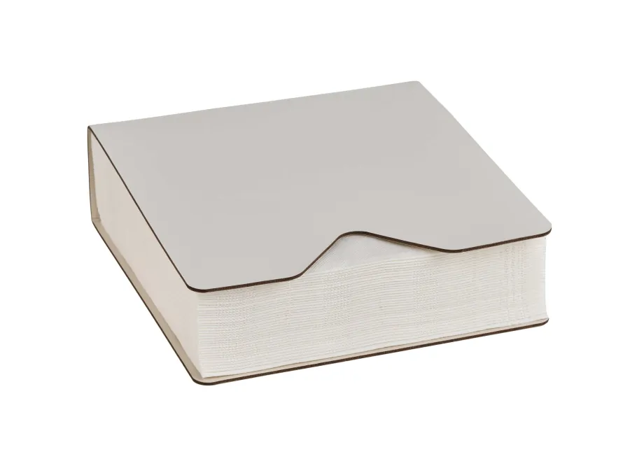 obrazek 1 Biały skórzany uchwyt na chusteczki 13x13xH3,8 cm