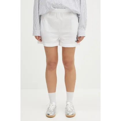 Zdjęcie Sporty & Rich szorty bawełniane Vendome Poplin damskie kolor biały z aplikacją high waist SH012606205WH01