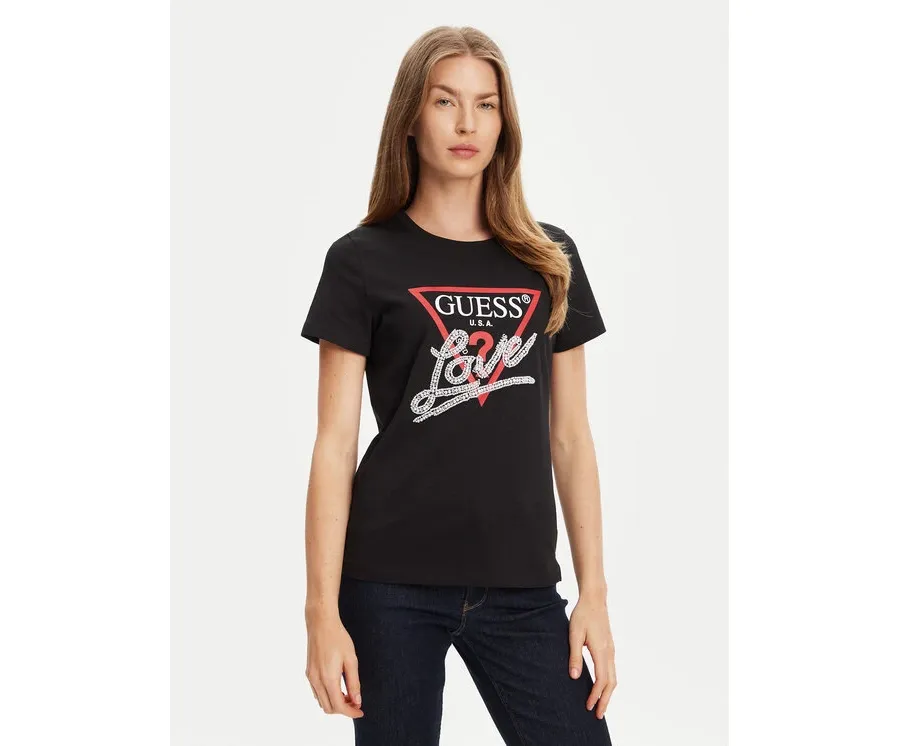 obrazek 1 Guess T-Shirt W5YI40 I3Z14 Czarny Regular Fit