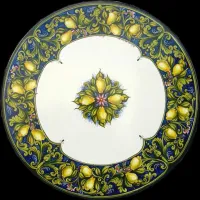 Picture An elegant garden countertop made of lava decorated with a beautiful ornament - Ceramiche Valchida