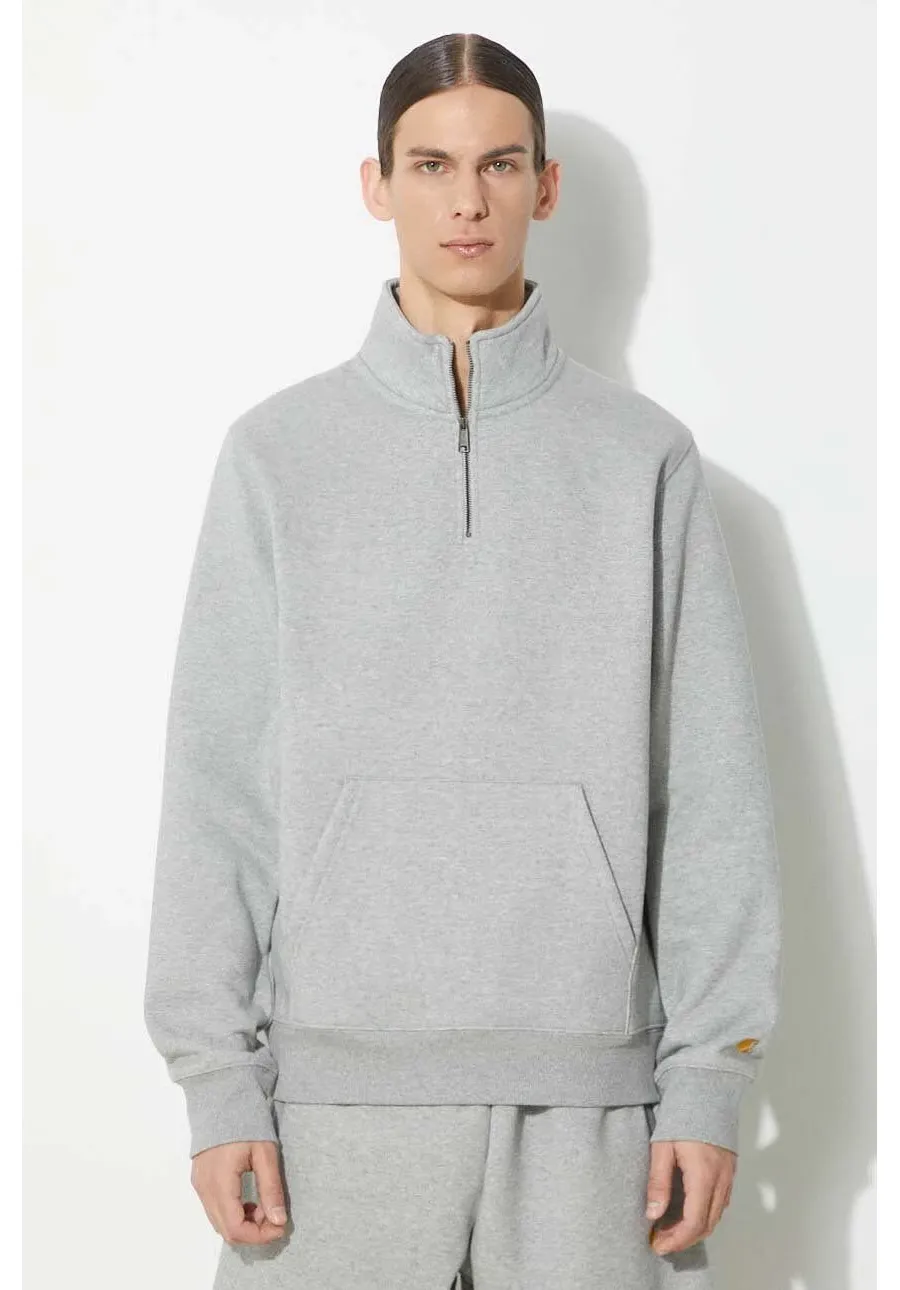 obrazek 1 Carhartt WIP bluza Chase Neck Zip Sweat męska kolor szary melanżowa I033665.00MXX