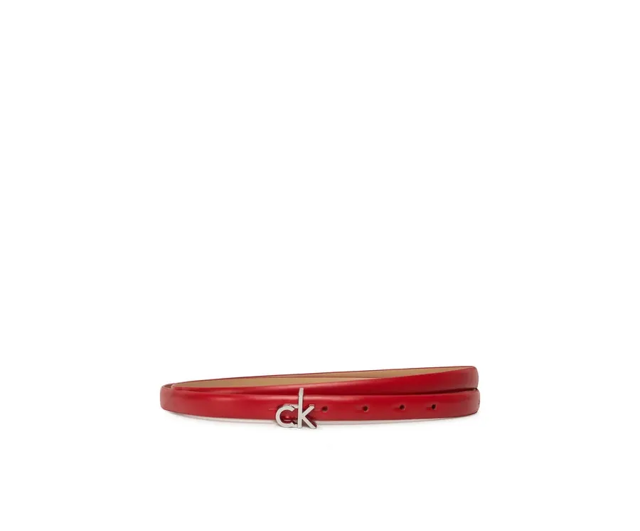 obrazek 1 Calvin Klein Pasek Damski Ck Buckle Skinny Belt 1.5 K60K612932 Czerwony