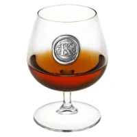 Zdjęcie Szklany kieliszek do brandy lub koniaku z inicjałem