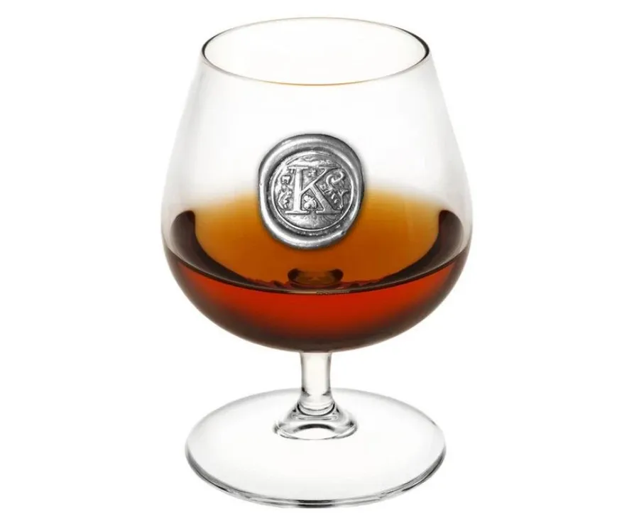 obrazek 1 Szklany kieliszek do brandy lub koniaku z inicjałem