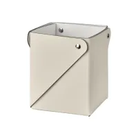 Zdjęcie Luksusowe pudełko Miu 7x7xH8 cm ze skóry w kolorze waniliowym