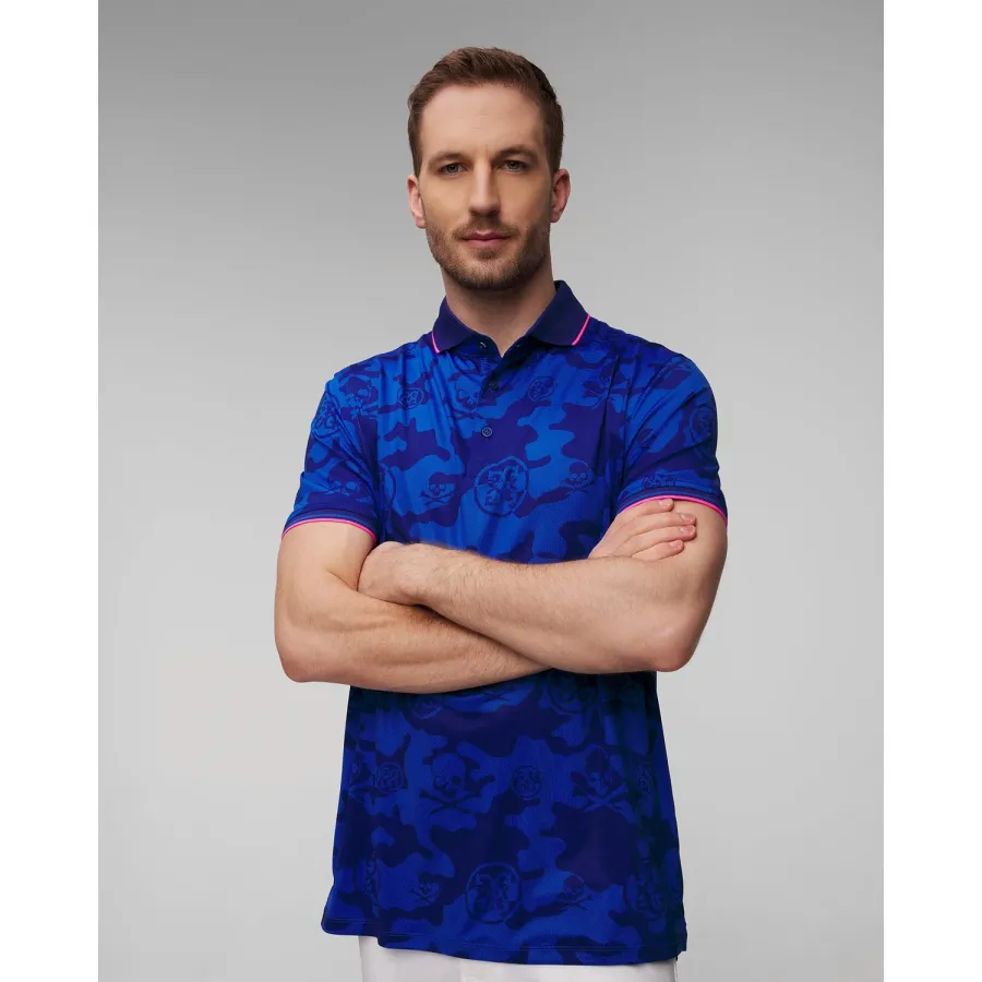 obrazek 1 Niebiesko-białe Polo Męskie G/fore Exploded Camo Tech Jersey Polo G/Fore