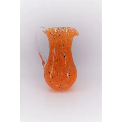 Zdjęcie Ręcznie wykonany pomarańczowy dzbanek ze szkła murano