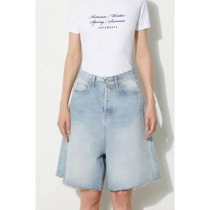 Zdjęcie VETEMENTS szorty jeansowe Denim Shorts damskie kolor niebieski gładkie high waist UE64SS200N