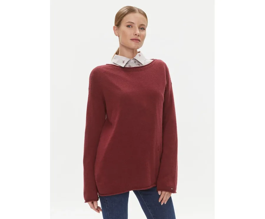 obrazek 1 Tommy Hilfiger Sweter WW0WW39890 Czerwony Relaxed Fit