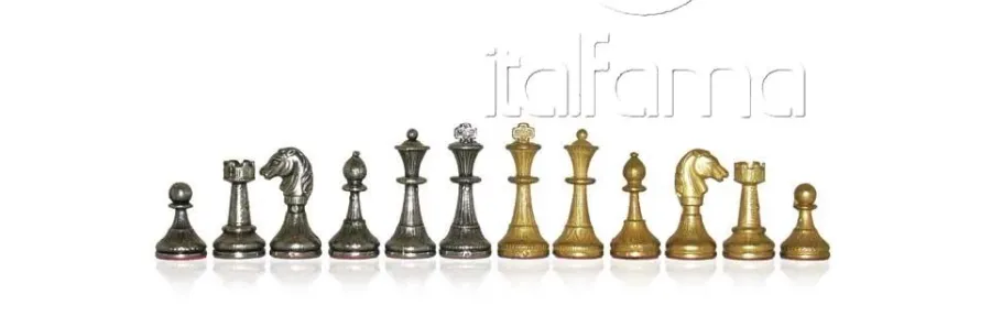 obrazek 4 Metalowe figury szachowe + plansza 36x36 cm. - Luxury Products