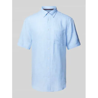 Zdjęcie Koszula lniana o kroju regular fit z kołnierzykiem typu button down