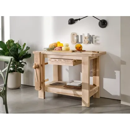 Zdjęcie Barek do salonu - lada stolarska z drewna jesionowego - Zanini