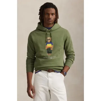 Zdjęcie Polo Ralph Lauren bluza męska kolor zielony z kapturem z nadrukiem 710973147