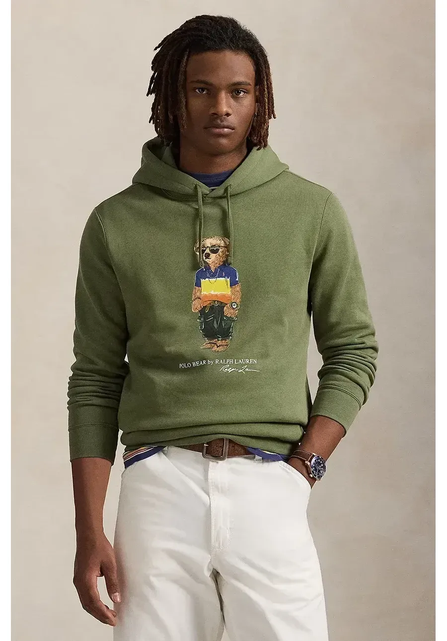 obrazek 1 Polo Ralph Lauren bluza męska kolor zielony z kapturem z nadrukiem 710973147