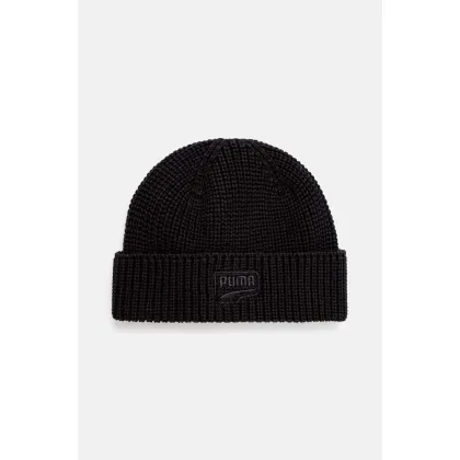 Zdjęcie Puma czapka bawełniana RE:Collection DT Beanie kolor czarny z grubej dzianiny bawełniana 025496