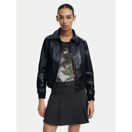 Zdjęcie Desigual Kurtka z imitacji skóry Helsinki 24WWEW35 Czarny Regular Fit