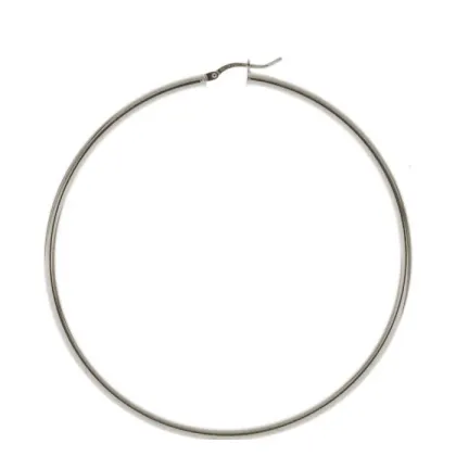 Zdjęcie Stylowe kobiece kolczyki z białego złota 60 mm