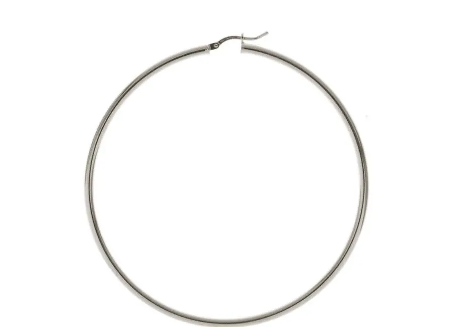 obrazek 1 Stylowe kobiece kolczyki z białego złota 60 mm