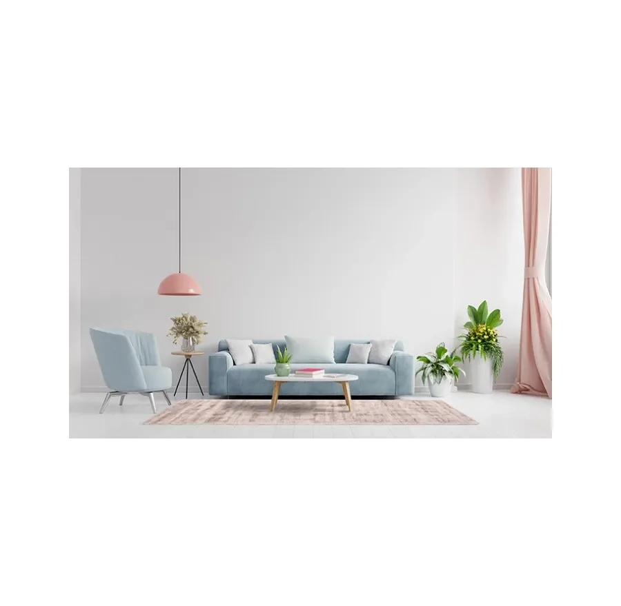obrazek 3 Luksusowy dywan w jednolitym kolorze Trendy Shiny Cipria