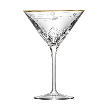 Zdjęcie Awangardowy kieliszek do koktajli ze złotą dekoracją