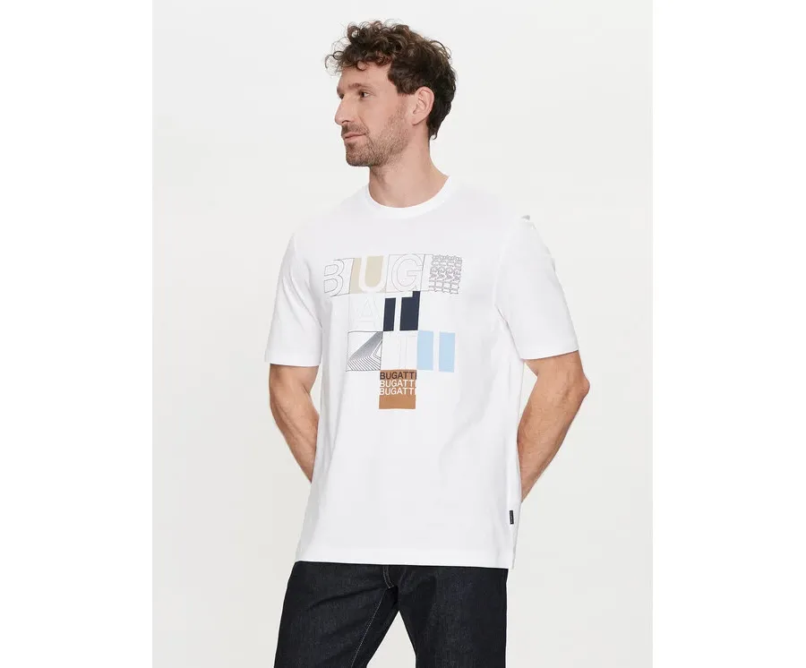 obrazek 1 Bugatti T-Shirt 8350 55045A Biały Regular Fit
