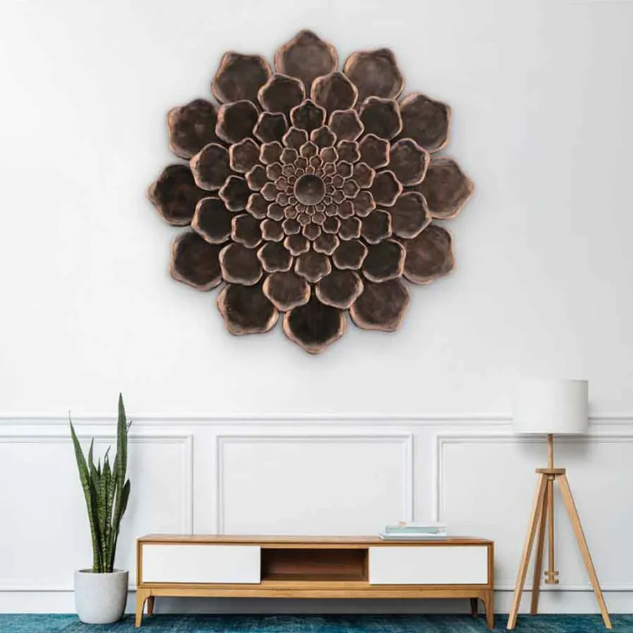 obrazek 1 Inspirowana naturą mosiężna sztuka ścienna do wnętrz domowych