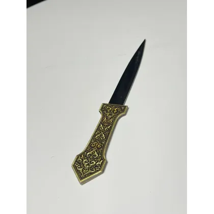 Zdjęcie Dwustronny geometryczny otwieracz do listów z damasceńskim wzorem - Anframa