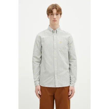Zdjęcie Fred Perry koszula bawełniana męska kolor zielony regular z kołnierzykiem button-down M6574.X89