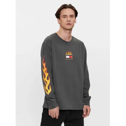 Zdjęcie Tommy Jeans Longsleeve Burning Badge DM0DM17741 Szary Relaxed Fit