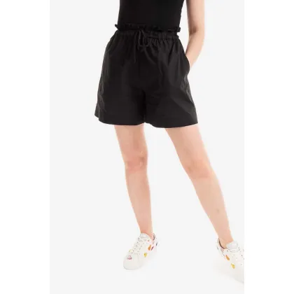 Zdjęcie Woolrich szorty bawełniane Poplin Short kolor czarny gładkie high waist CFWWSH0021FRUT3027-100