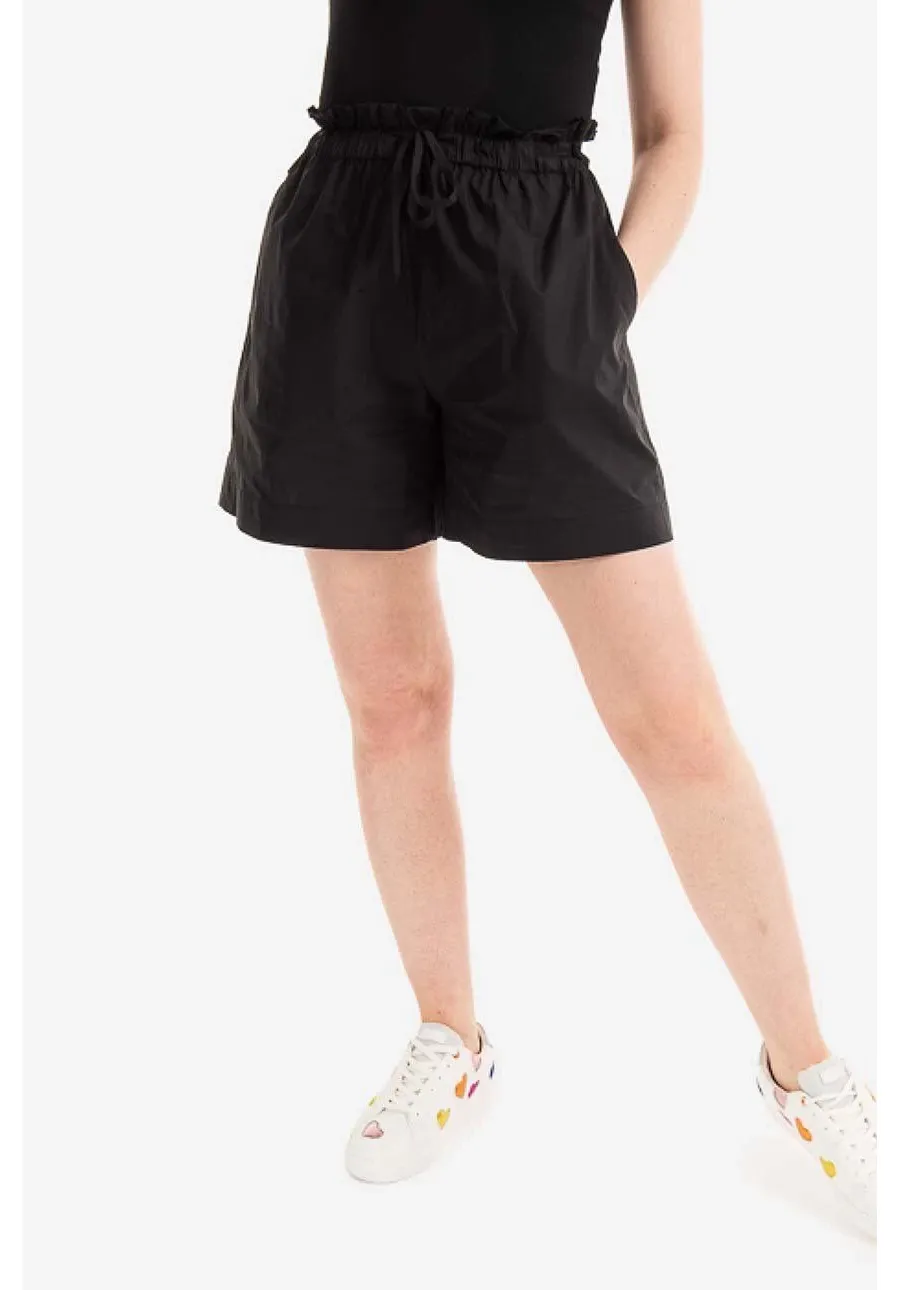 obrazek 1 Woolrich szorty bawełniane Poplin Short kolor czarny gładkie high waist CFWWSH0021FRUT3027-100