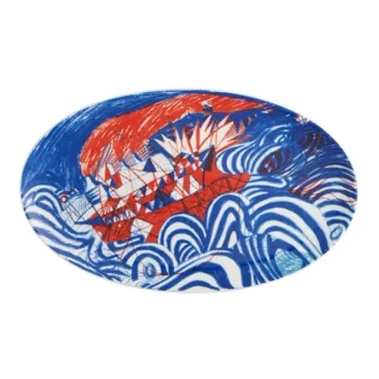 Zdjęcie Stylowy malowany talerz owalny z porcelany – Vista Alegre