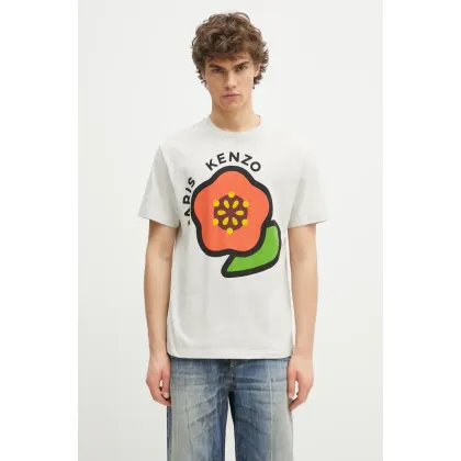 Zdjęcie Kenzo t-shirt bawełniany męski kolor szary z nadrukiem FF55TS5304SG.93