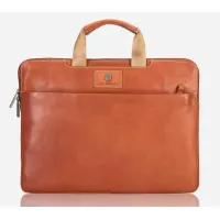 Picture Luxurious leather laptop bag with zipper
