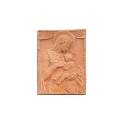 Zdjęcie Włoska płaskorzeźba do ogrodu Madonna Bizantyńska - Goti Terrecotte