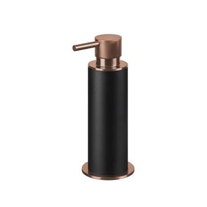 Picture Unique black dispenser Ø7xH19 cm with a copper finish