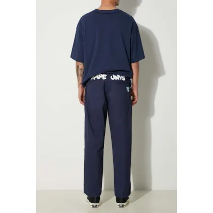 Zdjęcie AAPE spodnie bawełniane kolor granatowy proste AAPPTMA677XXM