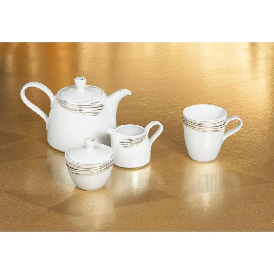 obrazek 3 Porcelanowa luksusowa sosjerka zdobiona nowoczesnym wzorem - Seltmann Weiden