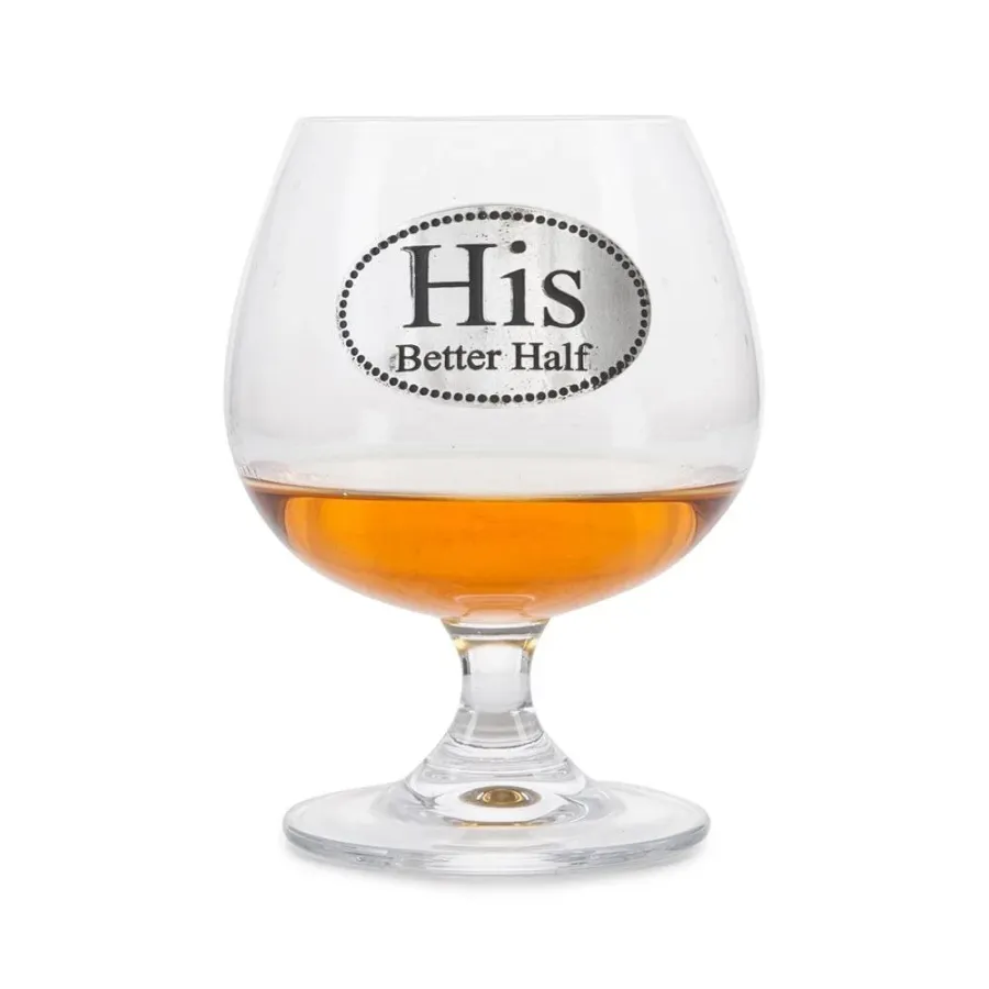 obrazek 1 Prezent dla niej – kieliszek do brandy z cynowym kartuszem - „Jego lepsza połowa”